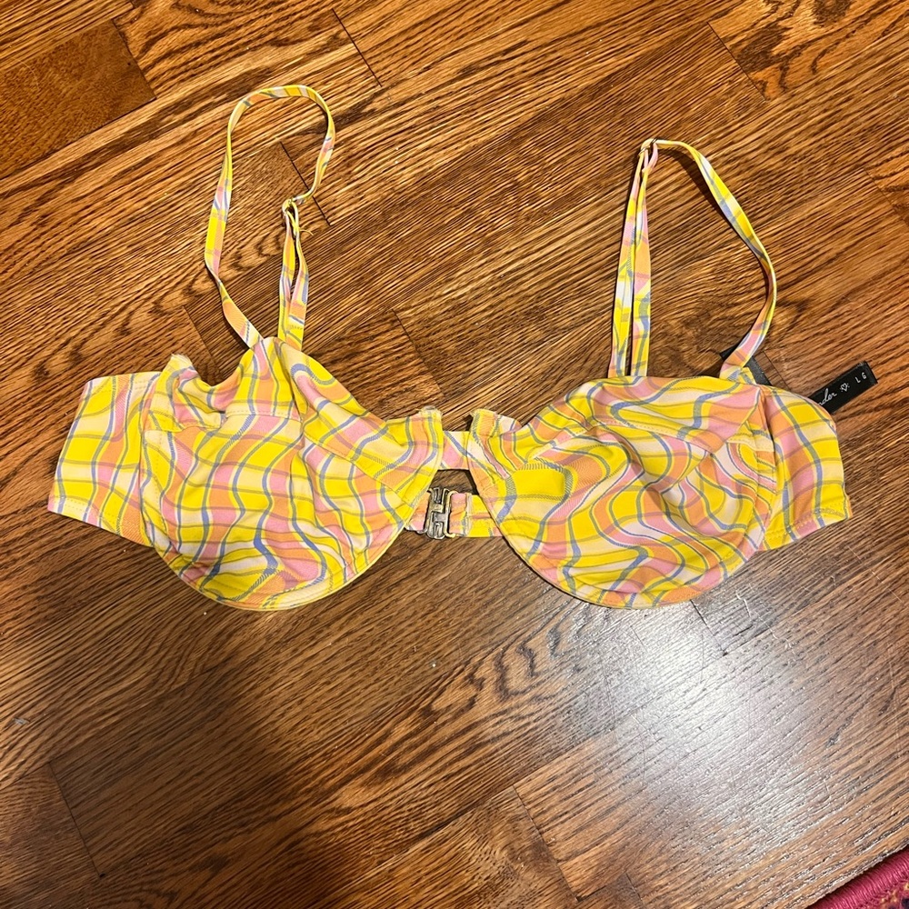 Yellow and Pink Balconette Bikini with Floral Design